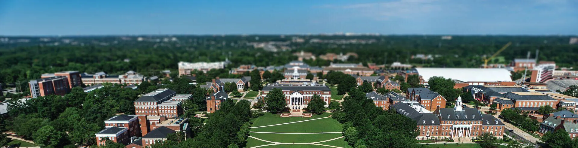 Aerial view of the University of Maryland campus