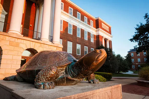 Testudo Sculpture at Sunrise