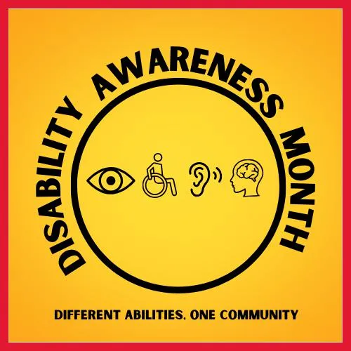 Disability Awareness Month Different Abilities One Community Logo