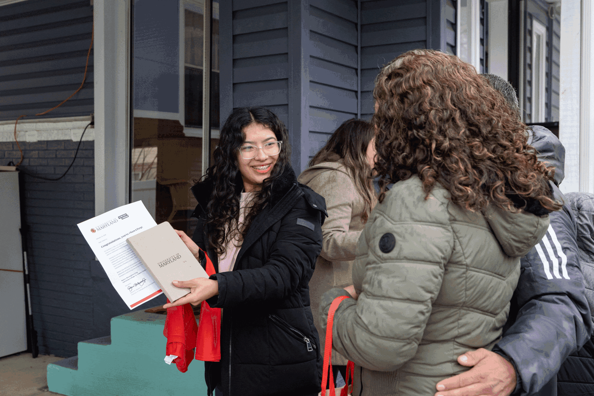 rotating .gif showing photos of students on the #NowaTerp tour, where they received their acceptance to UMD